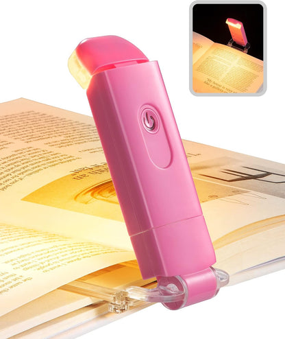 DEWENWILS Book Reading Light, Amber Warm Clip On LED with 3 Adjustable Brightness for Eye Protection, Rechargeable USB, Perfect for Bookworms, Kids (White)