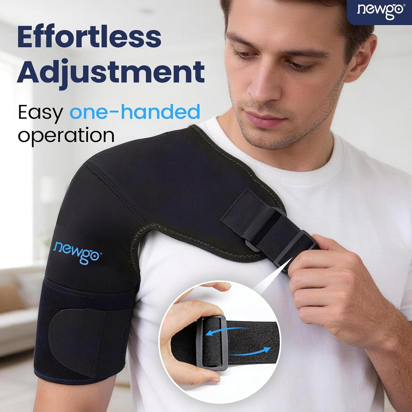NEWGO Shoulder Ice Pack Wrap - FSA Eligible, Reusable Gel Cold Compression Sleeve for Rotator Cuff, Shoulder Surgery Recovery & Injuries, Tendinitis, Frozen Shoulder - Fits Both Shoulders