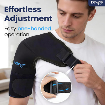 NEWGO Shoulder Ice Pack Wrap - FSA Eligible, Reusable Gel Cold Compression Sleeve for Rotator Cuff, Shoulder Surgery Recovery & Injuries, Tendinitis, Frozen Shoulder - Fits Both Shoulders