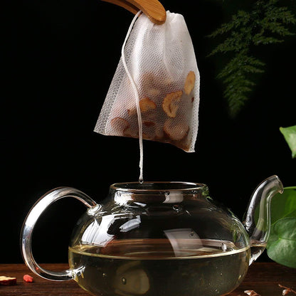 300Pcs Disposable Tea Bags for Loose Leaf Tea, Empty Tea Bags for Loose Tea, 100% Natural Wood Pulp Paper Material, Unbleached Tea Filter Bags with Drawstring
