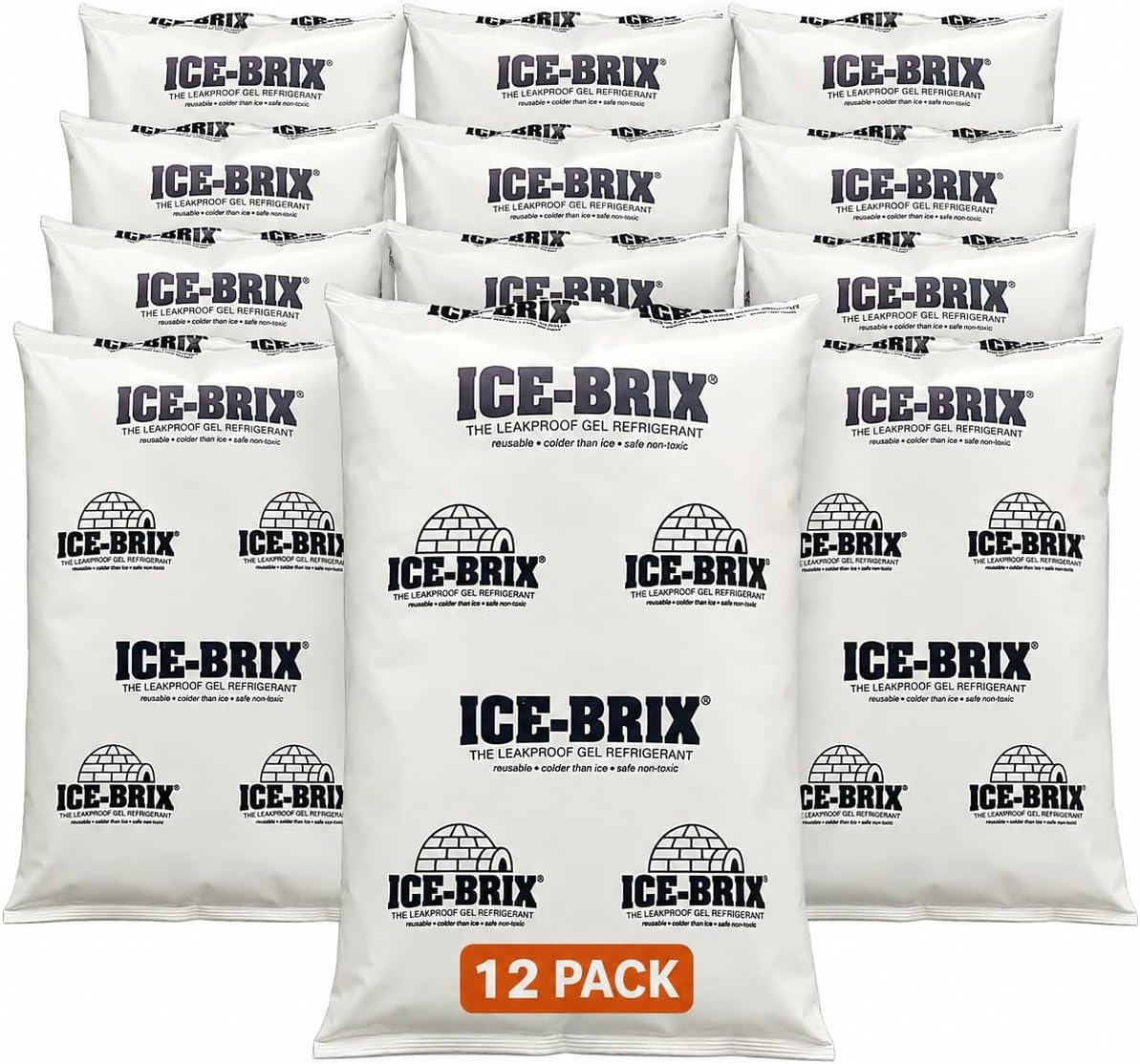 ICE-BRIX Reusable Gel Ice Packs for Shipping, 5 x 2.75 x 0.75 in, 3 oz White (96 Pack) - Compact Cold Packs for GLP-1 Medication Mailers, Lunch Boxes, Small Coolers, Frozen Food & Perishables