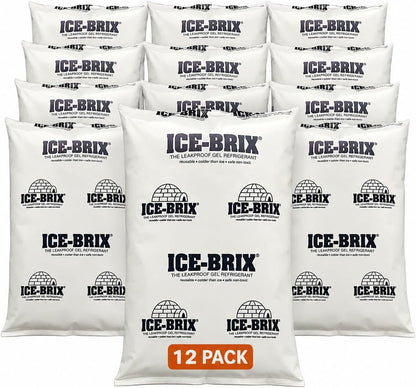 ICE-BRIX Reusable Gel Ice Packs for Shipping, 5 x 2.75 x 0.75 in, 3 oz White (96 Pack) - Compact Cold Packs for GLP-1 Medication Mailers, Lunch Boxes, Small Coolers, Frozen Food & Perishables