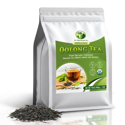 Wu Mountain Tea Organic Oolong Tea Loose Leaf, 1 lb – Premium Whole Leaf Chinese Oolong Tea Leaves, Smooth & Aromatic
