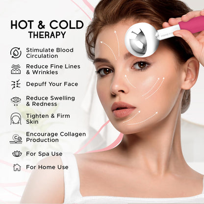Ice Globes for Facials | Unbreakable Steel Cooling Roller | Cryo Sticks for Face | Massager for Face Neck & Eyes | Skin Care for Dark Circles, Puffiness, Wrinkles, Collagen Production (White)