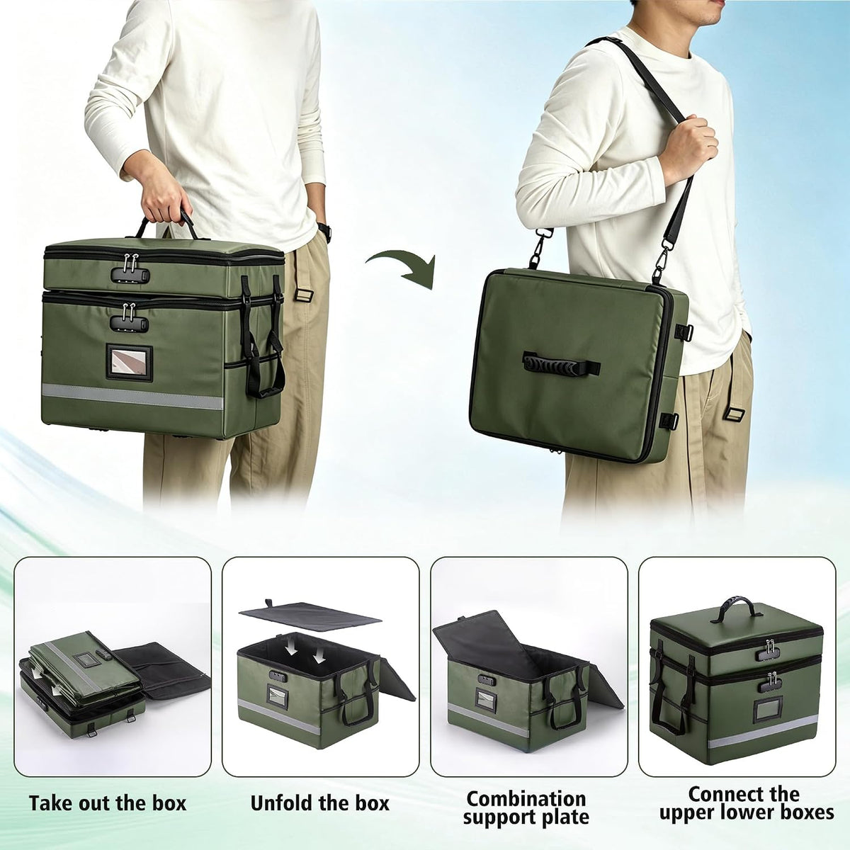 EXLIFBAG Fireproof File Organizer with Lock, 1 Layer