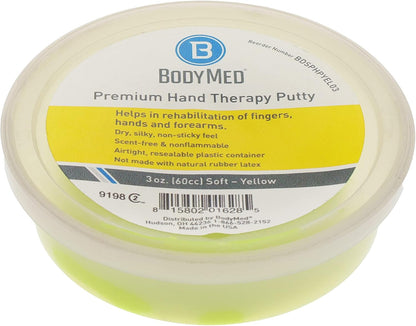 BodyMed Premium Hand Therapy Putty, Yellow, 6 Oz., Soft, Strengthening Therapy Putty for Physical Rehabilitation