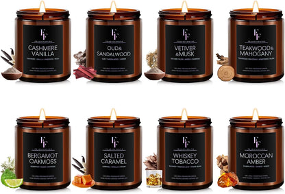 Scented Candles for Home Scented Aromatherapy Candles, 4 Pack 28 Oz Soy Wax Candle Gift Set Valentine's Day Gift for Women Men (Lavender/Vanilla//Sandalwood Rose/Moroccan Amber)