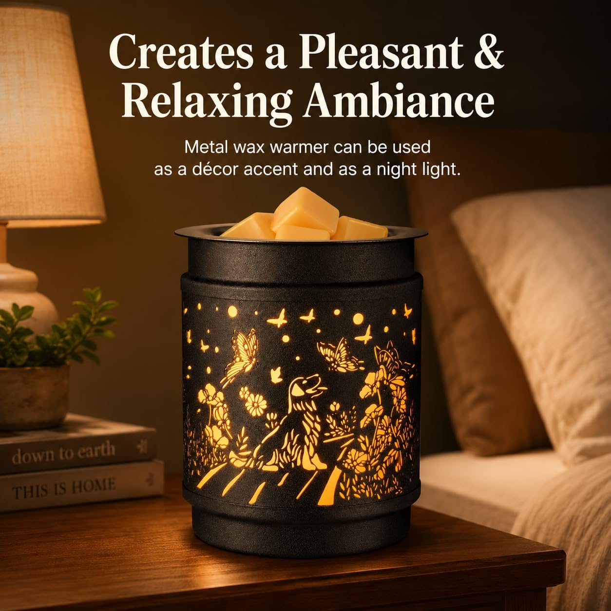 kobodon Wax Melt Warmer Metal Wax Warmer for Scented Wax Electric Fragrance Candle Oil Burner 2 in 1 Wax Melts as Gifts for Moms Grandma Women Girls(Sunflower)