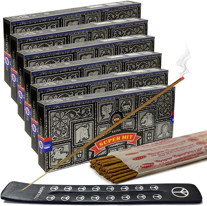 TRUMIRI Incense Stick Holder Bundle with Satya Sai Baba Nagchampa 250g Bulk Incense Sticks Nag Champa Agarbatti - Pack of 1 (Approx 250 Insence-Sticks)