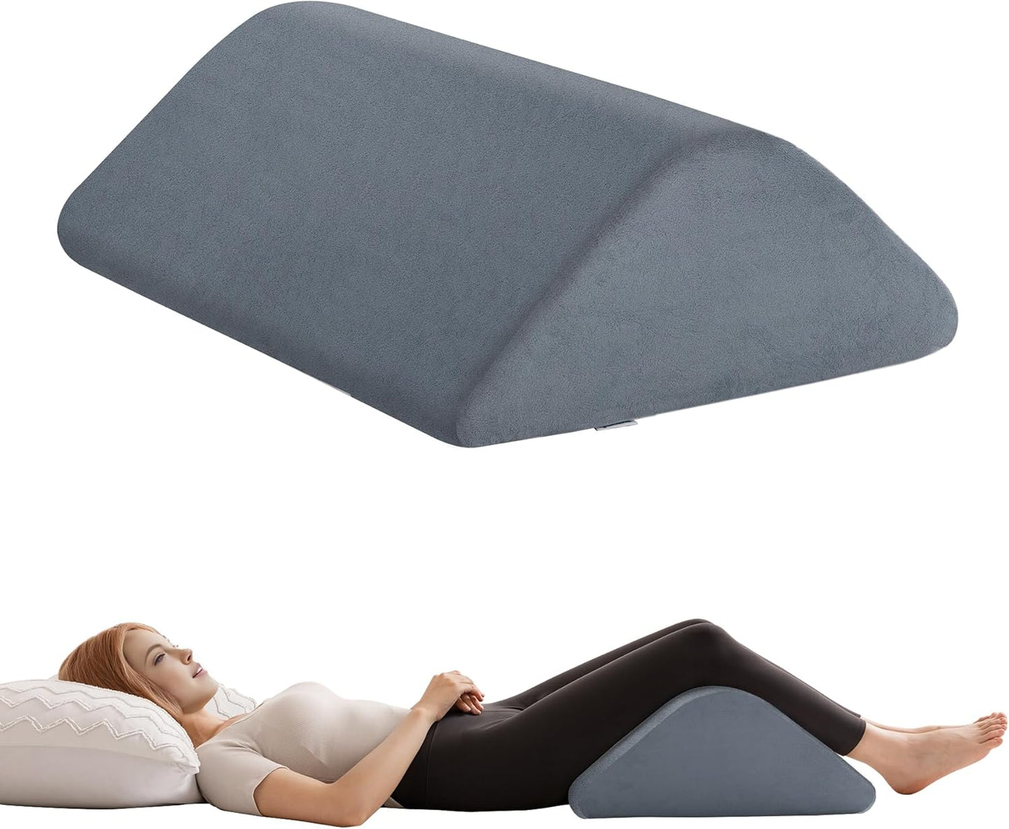 Knee Wedge Pillow for Post-Surgery Recovery-Leg Elevation Support for Sleep Position, Alleviating Lower Back & Hip Pain Enhancing Circulation in Ankles Legs Triangle Pillow with Removable Cover