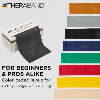 THERABAND Resistance Bands, 6 Yard Roll Professional Latex Elastic Band For Upper & Lower Body, Core Exercise, Physical Therapy, Pilates, Home Workouts, Rehab, Blue, Extra Heavy, Level 5
