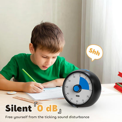 Visual Timer for Kids 60-Minute Countdown Timer with Optional Alarm, Focus Tool for ADHD & Autism, Time Management for Homework, Chores, Office, Kitchen, Teaching & Study Routines (Pink)