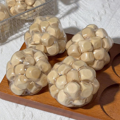Stress Relief Ball with Wooden Blocks Inside, TPR Sensory Fidget Toy for Anxiety Relief – Portable Calming Squeeze Ball for Hand Kneading, Pinching & Pulling, for Stress Management 1pc