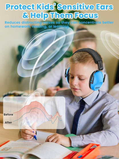 Dr.meter Ear Muffs for Noise Reduction: 27.4SNR Noise Cancelling Headphones for Kids Adults, EM100 Adjustable Hearing Protection Earmuffs for Monster Jam, Autism Sensory, Concerts, Fireworks- 3PACK