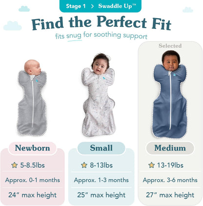 Love to Dream Swaddle UP, Baby Sleep Sack, Self-Soothing Swaddles for Newborns, Get Longer Sleep, Secure Fit Helps Calm Startle Reflex, New Born Essentials for Baby, 1.0 TOG, 13-19 lbs, Deep Olive