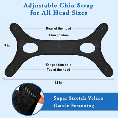 2 Pack Anti Snore Chin Strap for Sleeping, Jaw Tape Mouth Snoring Sleep Devices Stopper, Cpap Users Breathing Head Mouthpiece Solution Keep Closed, Mandibular Advancement Reducing Aids Men Women