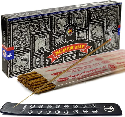 TRUMIRI Incense Stick Holder Bundle with Satya Sai Baba Nagchampa 250g Bulk Incense Sticks Nag Champa Agarbatti - Pack of 1 (Approx 250 Insence-Sticks)