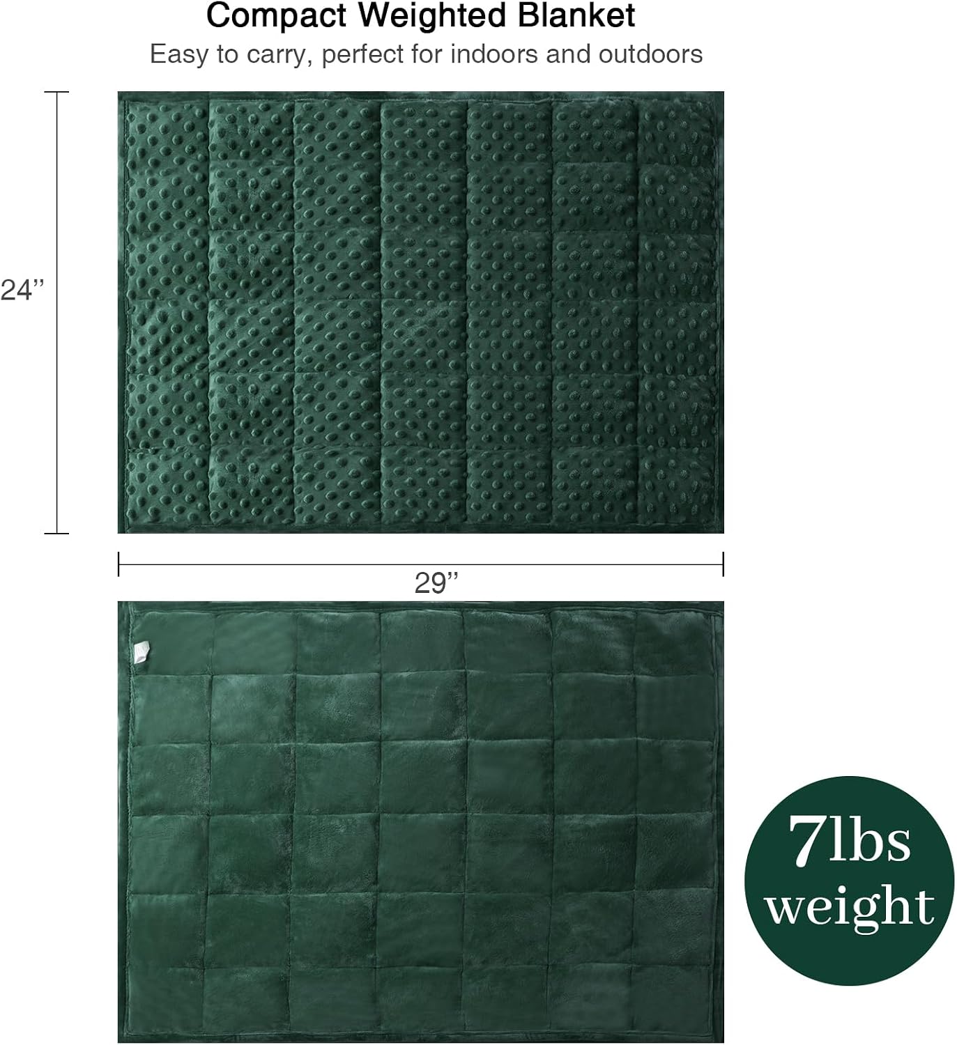 Alomidds Weighted Lap Blanket 7lbs, Cozy Luxury Breathable Weighted Blanket for Adults, Weighted Lap Pad for Travel, Relaxation, Sleeping, Purple, 29" x 24"