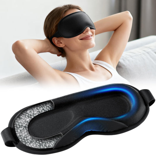 Weighted Eye Mask for Sleep, 3D Blackout Sleep Mask for Women Men, Black