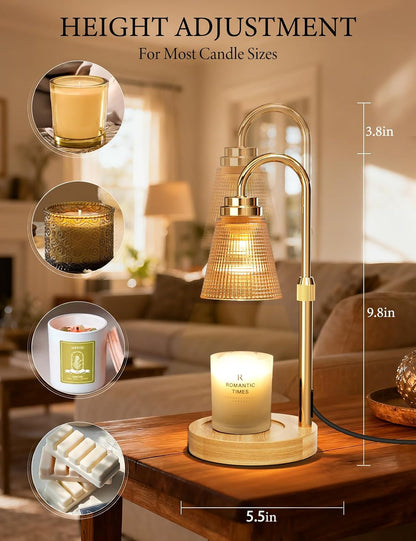 Candle Warmer Lamp with Timer Dimmable, Lamp Candle Warmer Birthday Gifts for Women, Black Adjustable Wax Melter Warmer for Jar Candles, House Warming Gift Home Decor