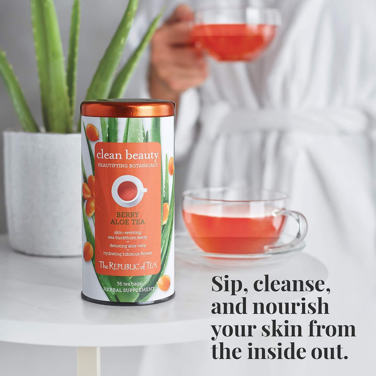 The Republic of Tea Beautifying Botanicals Clean Beauty Herbal Tea, 36 Ct
