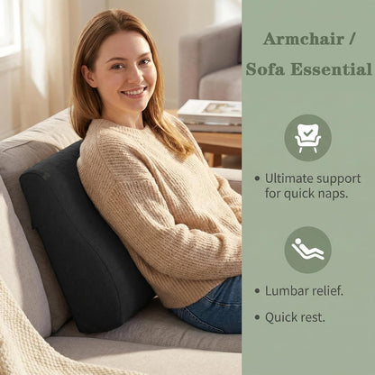 baibu Patented Dual-Layer Memory Foam Lumbar Pillow for Recliner, Brown