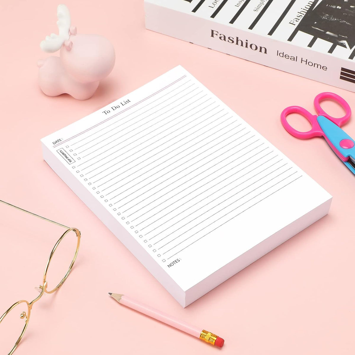 Spakon 300 Sheets Daily to Do List Notepad Notebook Library Card to Do Planner Checklist Memo Writing Pad Schedule Reminder Office Homework Planner for Task, 6" x 8(Classic,White)
