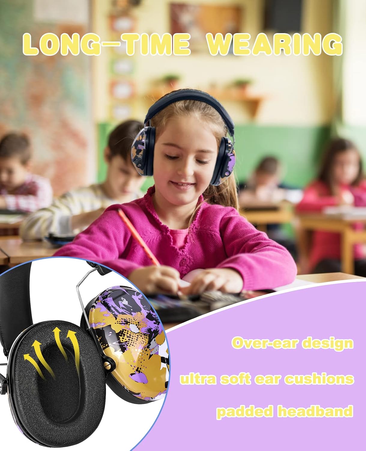 PROHEAR 032 Kids Ear Protection – Ear Muffs for Noise Reduction, 25NRR Noise Cancelling Headphones for Kids,Toddlers, Autism, Sensory Use, Hearing Protection – Orange