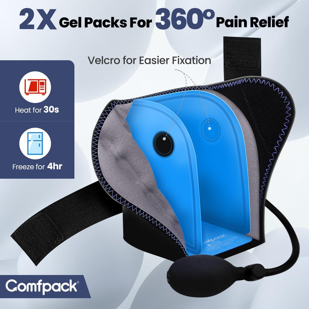 Comfpack Compression Ankle Ice Pack Wrap for Foot Pain Relief