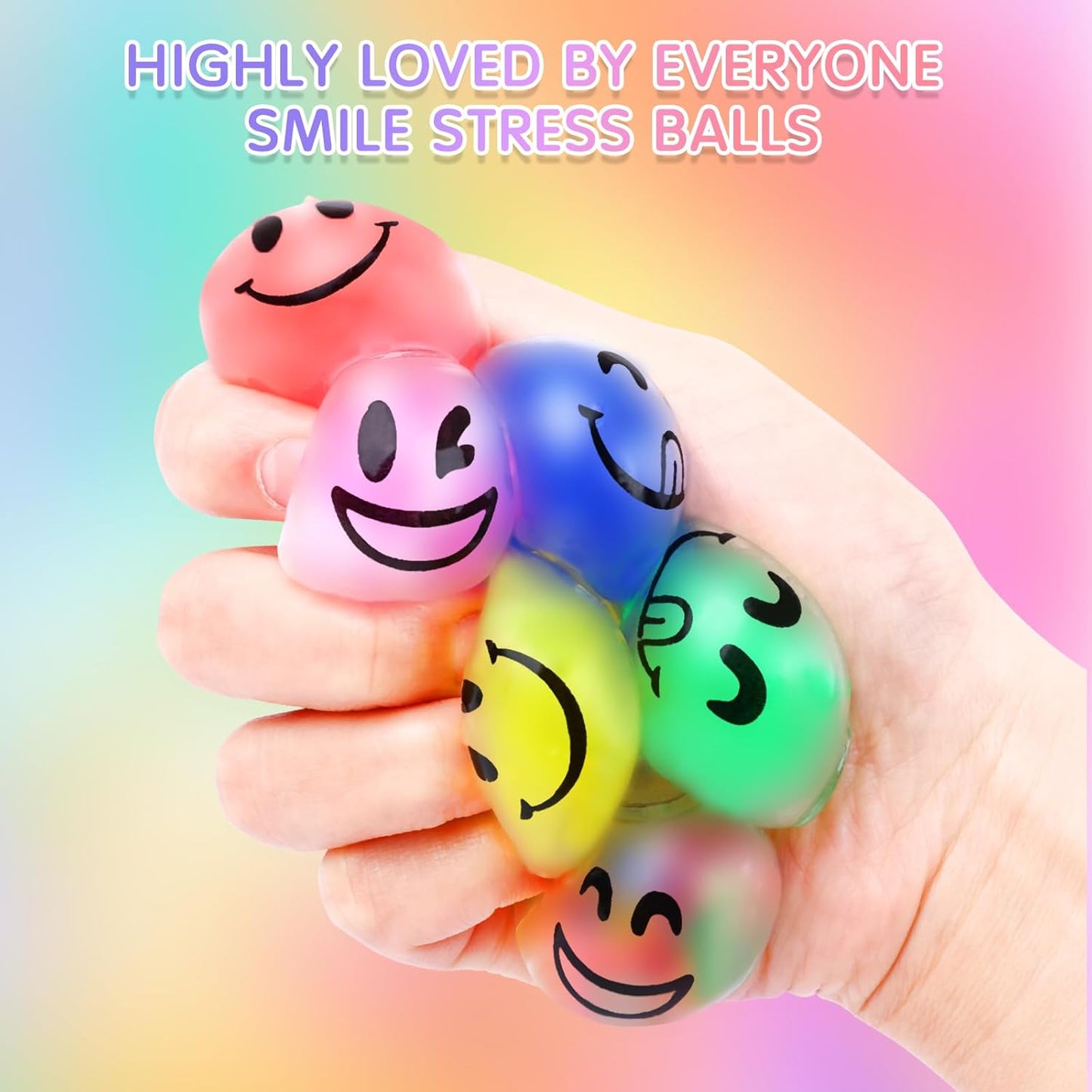 VISCOO 24 Pack Stress Balls for Adults, Squeeze Balls for Anxiety Relief, Soft Palm-Sized Pressure Balls, Durable Relaxation Set