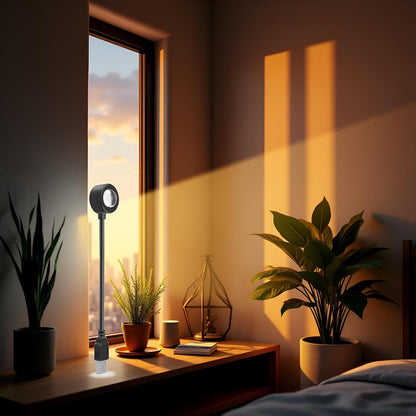 1pc LED Sunset Ambient Lamp Night Light,USB Warm Ambient Light,Projector Birthday Party Decoration Portable Mood Light for Bedroom Living,Lighting and Ceiling Fans