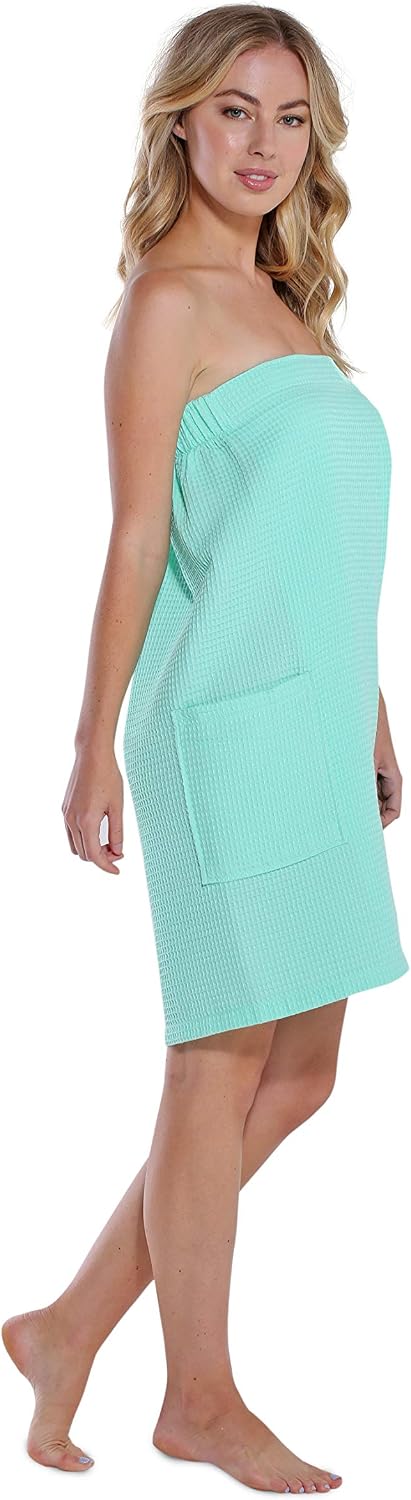 Turquaz Lightweight Knee Length Waffle Robes For Women Spa Bath Waffle