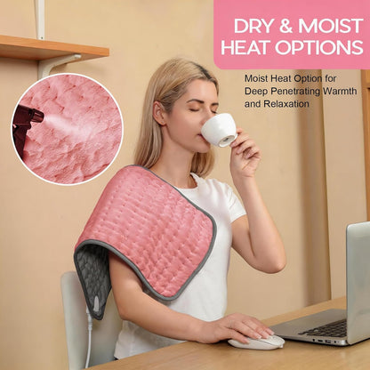 Heating Pad for Period Cramps, Heating Pad for Back/Neck/Shoulder Muscle Pain, 6 Heating & 4 Timer Setting, Auto Shut Off, Dry/Moist Heat & Machine Washable, Birthday Christma s Gifts for Women Mom