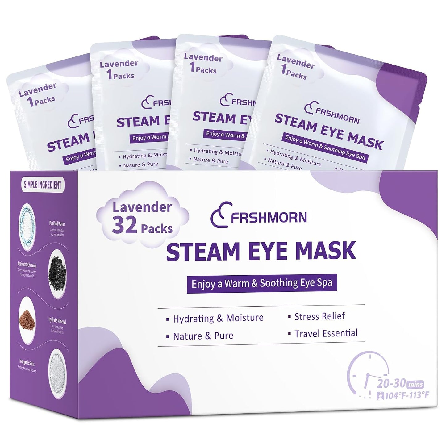 16Packs Steam Eye Mask, Heated Eye Mask for Sleeping, Warm Compress for Eyes, Self Heating Disposal Steam Mask for Home Sleep, Office, Spa, Travel Essentials Mothers Day Gifts (Unscented)