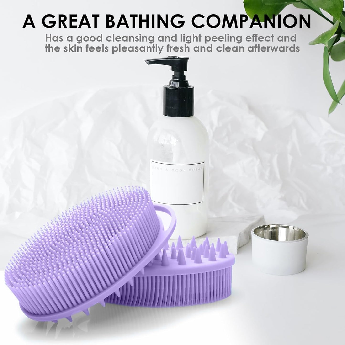 Silicone Body Scrubber – Dual-Sided Silicone Loofah for Shower, Set of 2 Soft Exfoliating Body Bath Shower Scrubber Loofah Brush Easy-to-Clean for Sensitive Kids Women Men All Kinds of Skin