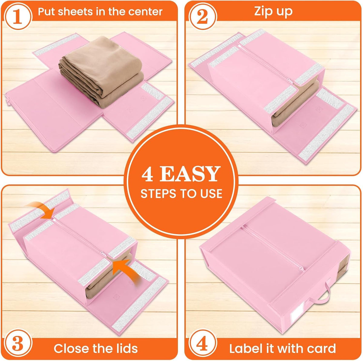 WOWBOX Bed Sheet Organizers and Storage,Closet Organizer Under Bed Storage