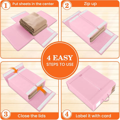 WOWBOX Bed Sheet Organizers and Storage,Closet Organizer Under Bed Storage