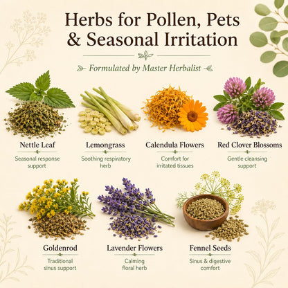 ALLERGY TEA – Herbal blend for seasonal irritation: sneezing, runny nose & itchy eyes – Formulated by Master herbalist Khabir – 100% Organic, Non-GMO, No Additives