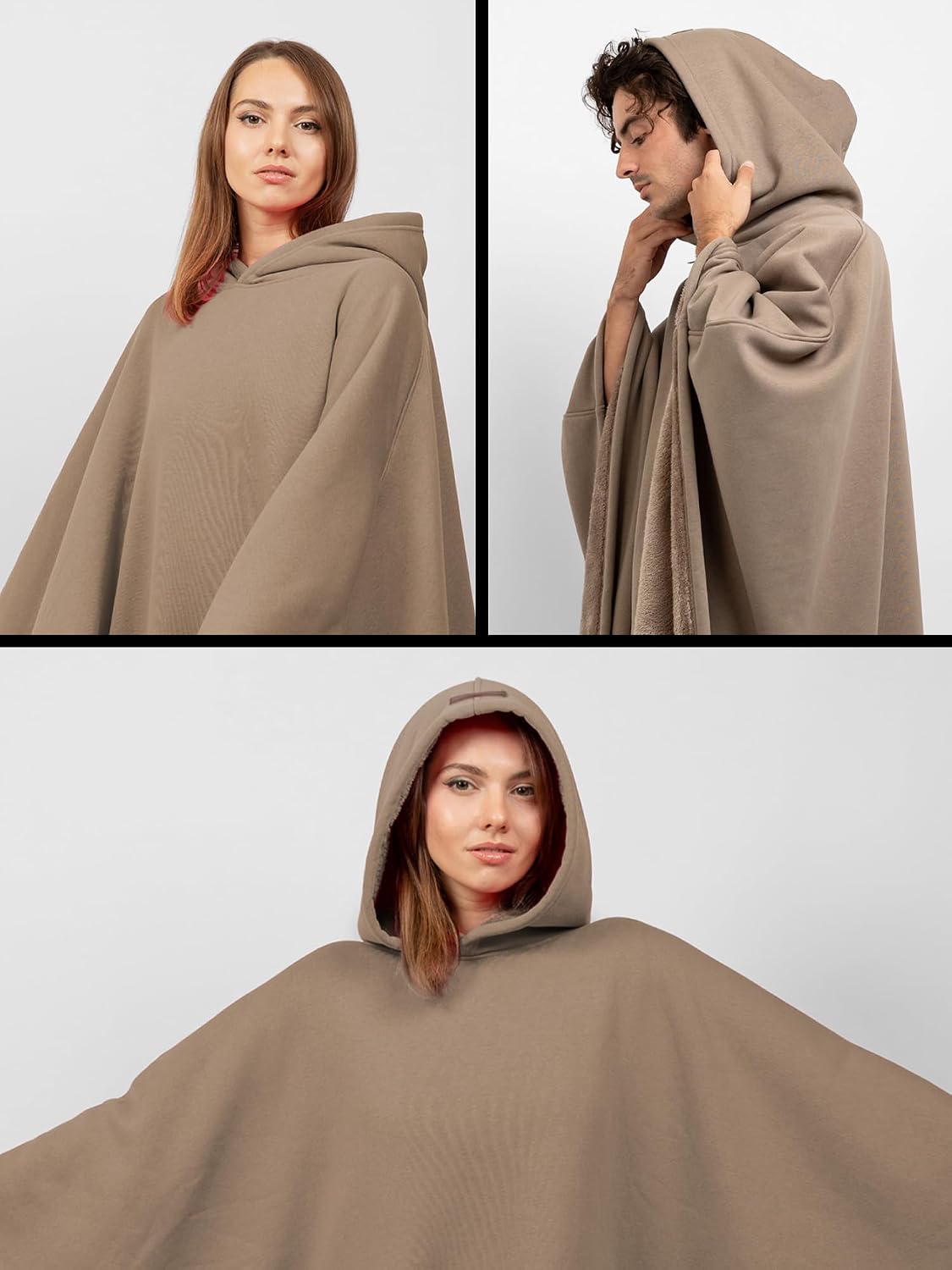 FREE THE SHEEP Eden Hoodie – Oversized Weighted Hoodie Cloak with Ultra-Soft Faux Fur Liner