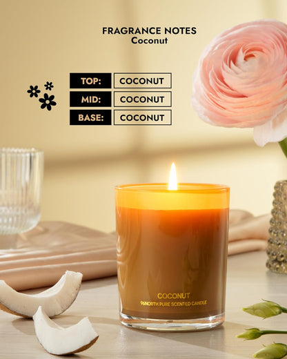 96NORTH Luxury Vanilla Soy Candles | Large 3 Wick Jar Candle | Up to 50 Hours Burning Time | 100% Natural Soy Wax | Relaxing Aromatherapy Aesthetic Candle | Housewarming Gift for Men and Women