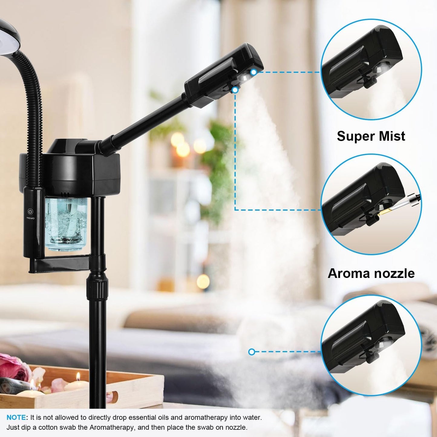 Professional Facial Steamer, Face Steamer with Hot Mist, Esthetician Facial Steamer Salon Spa Beauty Skin Care Equipment