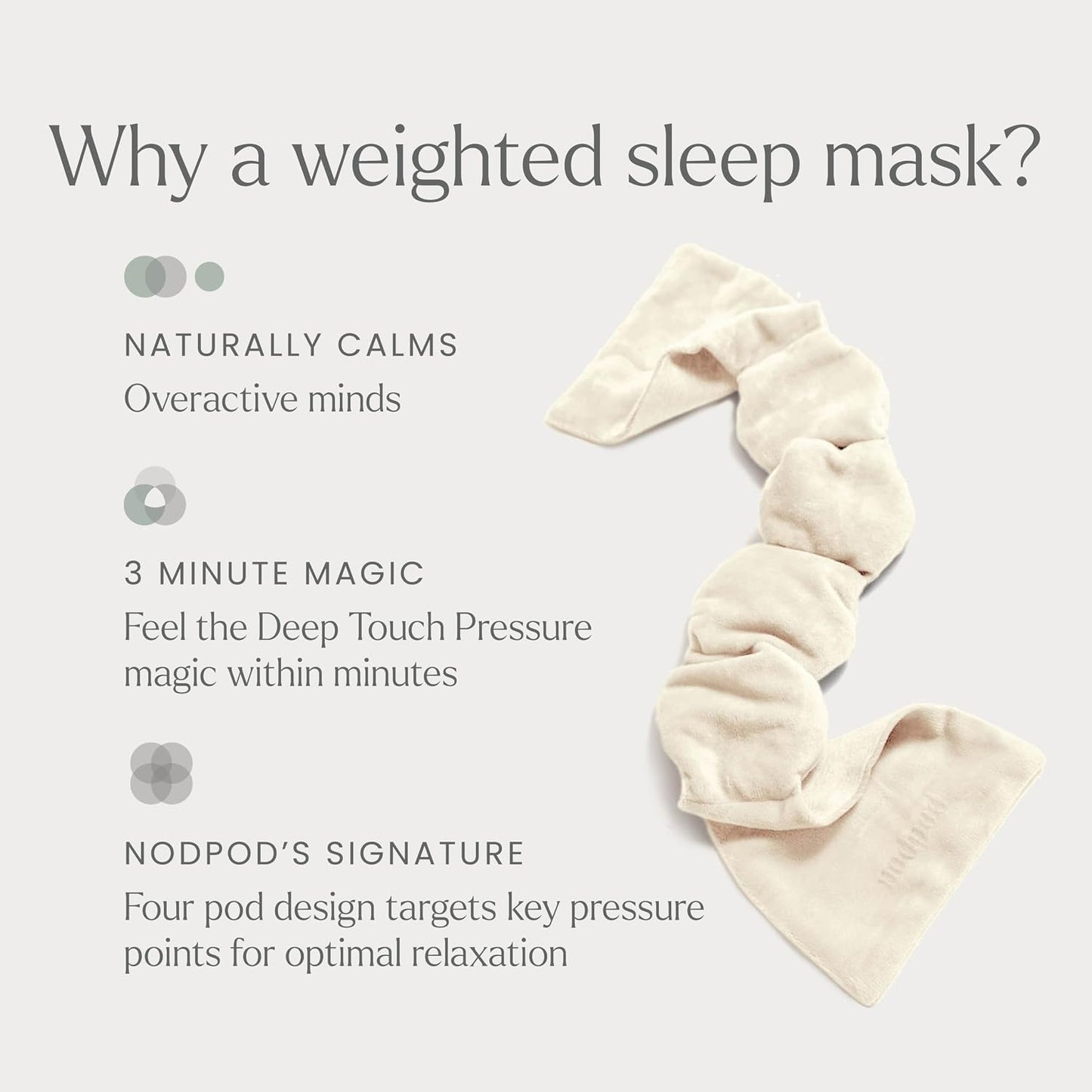 Nodpod Gentle Pressure Sleep Mask | Patented Light Blocking Design for Sleeping, Traveling & Relaxation - Sage