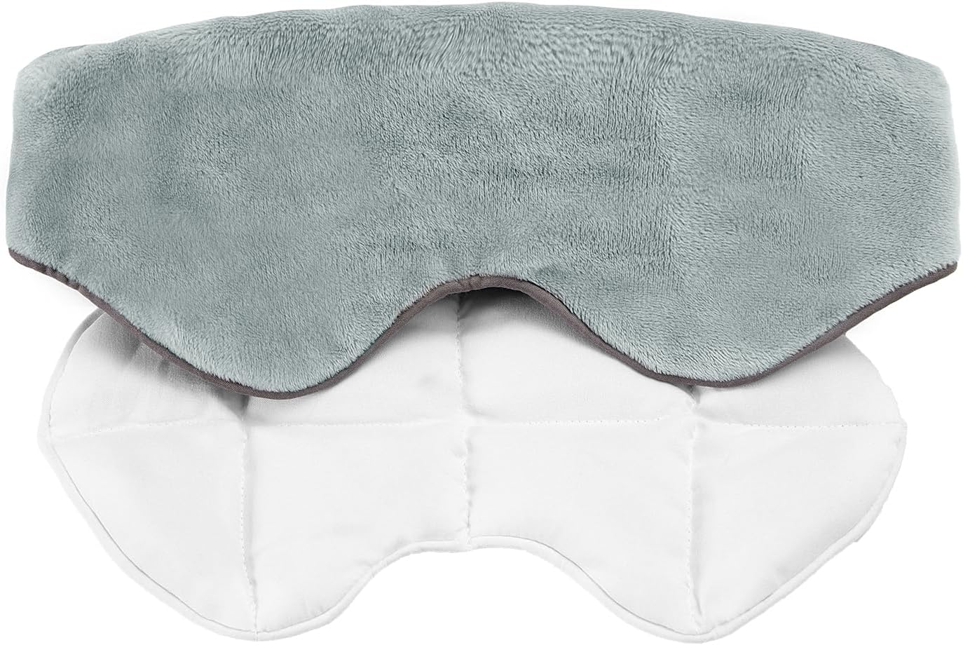 Sivio Weighted Eye Mask for Sleeping, Cooling & Cozy Reversible Blackout Sleep Mask for Women & Men, Microwave Freezable Heavy Blindfold for Airplane, Travel, Meditation, 0.55lb, Grey