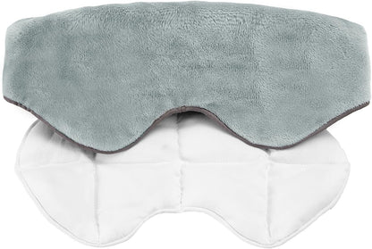 Sivio Weighted Eye Mask for Sleeping, Cooling & Cozy Reversible Blackout Sleep Mask for Women & Men, Microwave Freezable Heavy Blindfold for Airplane, Travel, Meditation, 0.55lb, Grey