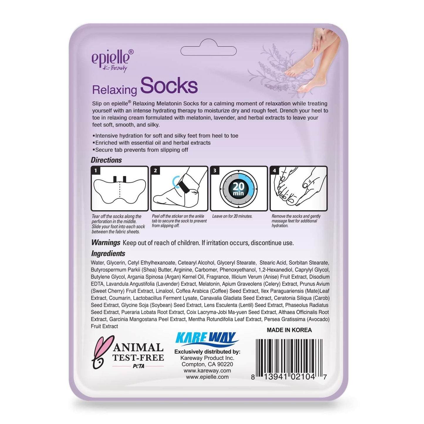 Epielle Foot Peel Mask | 2 Pairs | For Cracked Heels, Dead Skin & Calluses | Smooth & Repair Rough, Dry Skin | Beauty Gift, Spa Day, Gift Set | Korean Skincare
