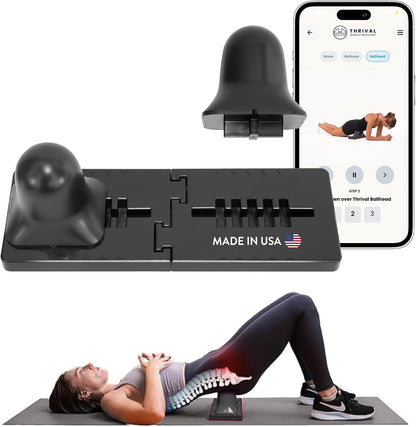 Thrival Arch Back Stretcher - Psoas Muscle Release Tool App for Hip Flexor, Back, Glute, Iliacus, and Neck - Spine Decompressor, Trigger Point, and Myofascial Release – Carbon Black