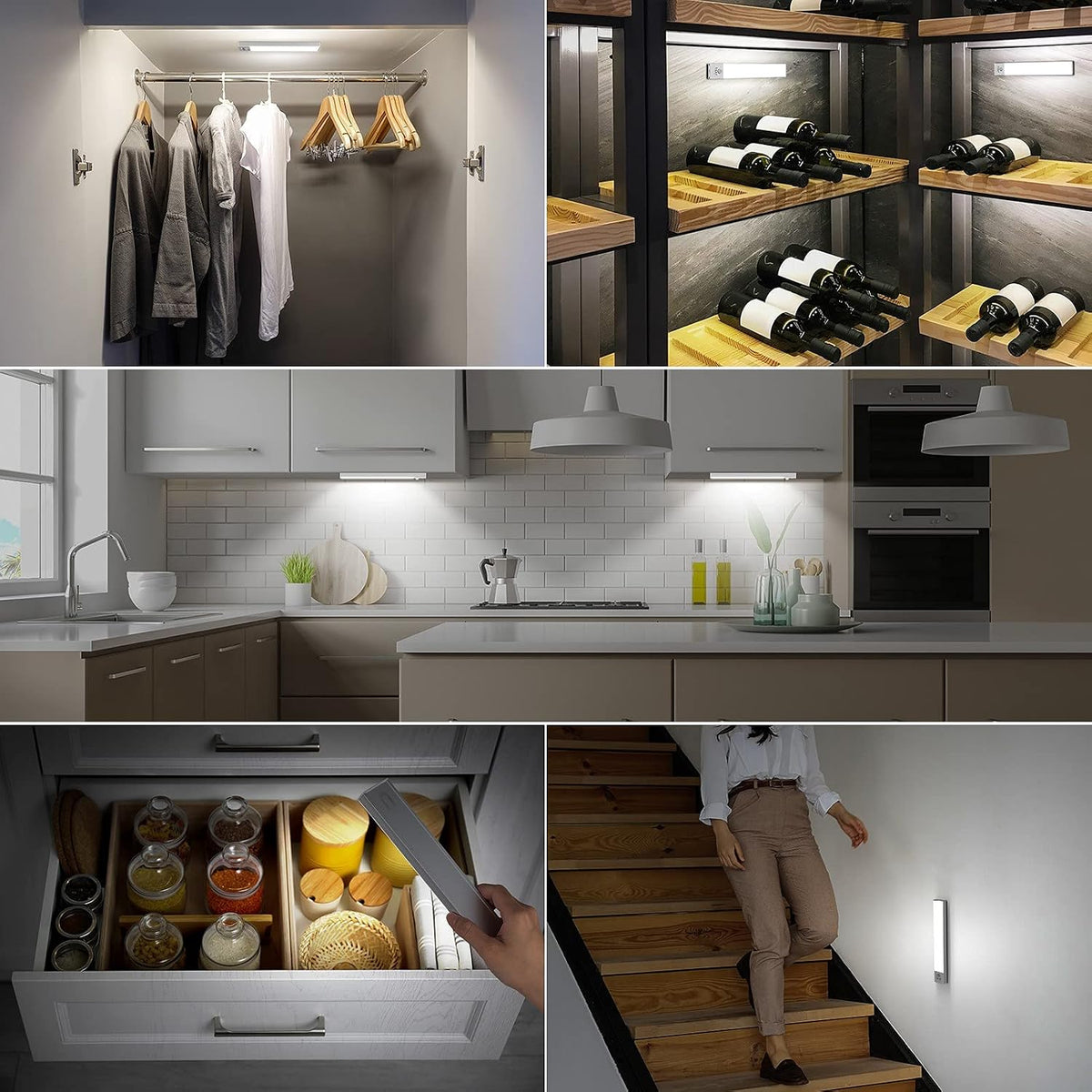 BLS 84 LED Closet Lights Battery Powered LED Lights, Super Bright Under Cabinet Lighting, Motion Sensor Light Indoor, Wireless Lights, 3200mah Rechargeable Battery Operated Lights, 180 Days Run Time