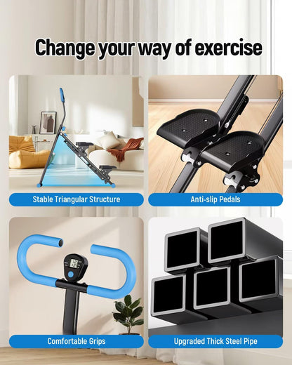 Stair Stepper for Home, Folding Stair Climber with LCD Monitor, Quiet Cardio Machine for Full Body Workout & Glute Training, 300LB Capacity