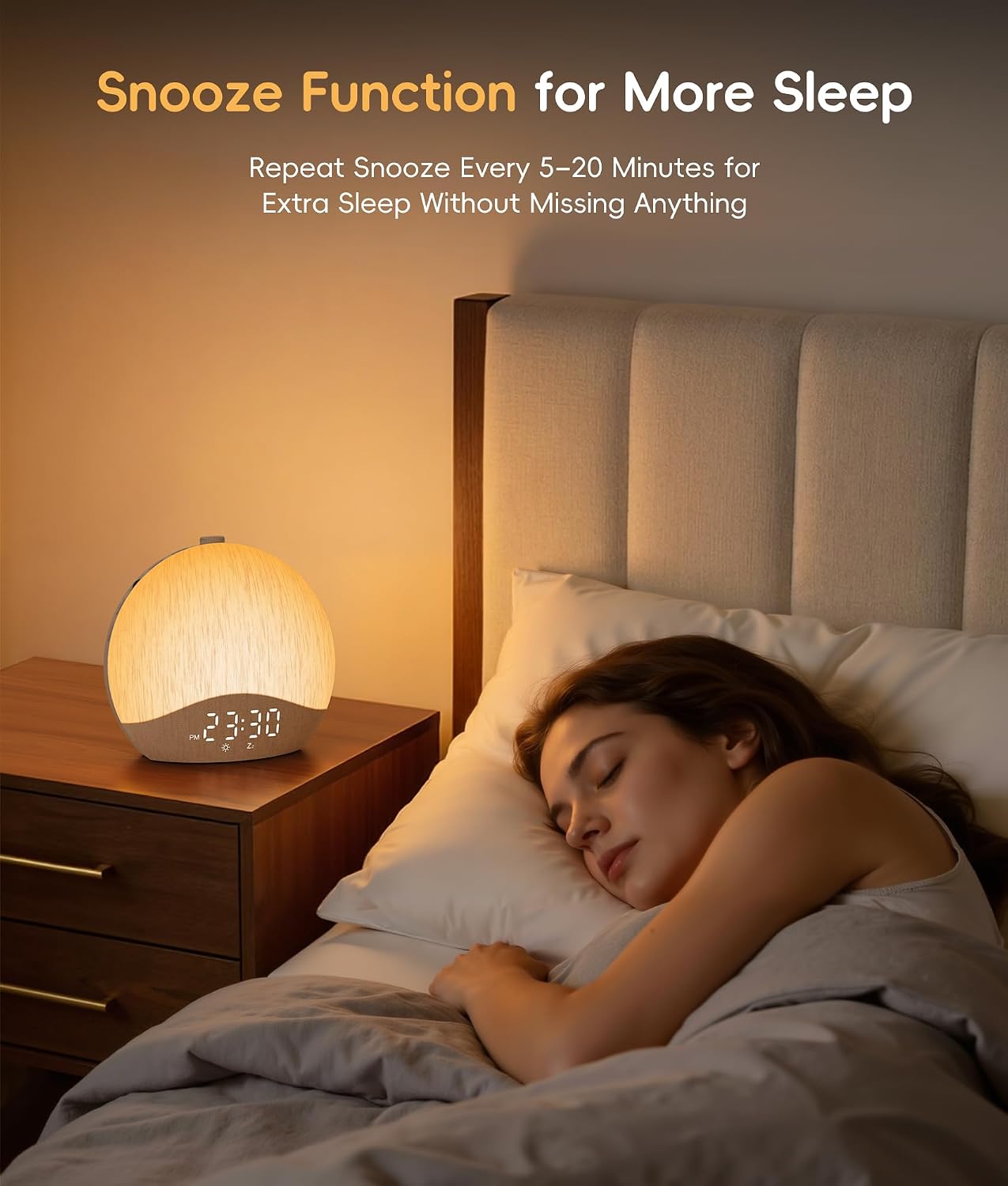 ecozy Sunrise Alarm Clock, White Noise Machine, Sound Machine for Bedroom, Wake Up Light with BT Speaker, 26 Sleep Sounds, 17 Night Lights, Dimmable Digital Clock for Adults, Kids