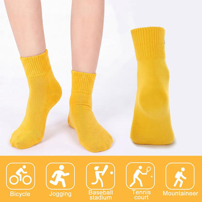Eurzom 10 Pairs Socks Womens Crew Elastic Ankle Length Cotton Socks Aesthetic Cute Lightweight Low Cut Gifts for Women - Colors B